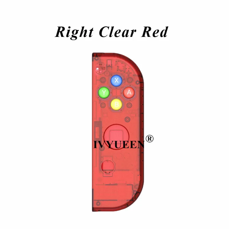 Right Clear Red IVYUEEN для Joycon контроллер корпус Корпус для kingd переключатель Joy-Con контроллер замена левый и правый чехол с кнопки ABXY - Цвет: Right Clear Red