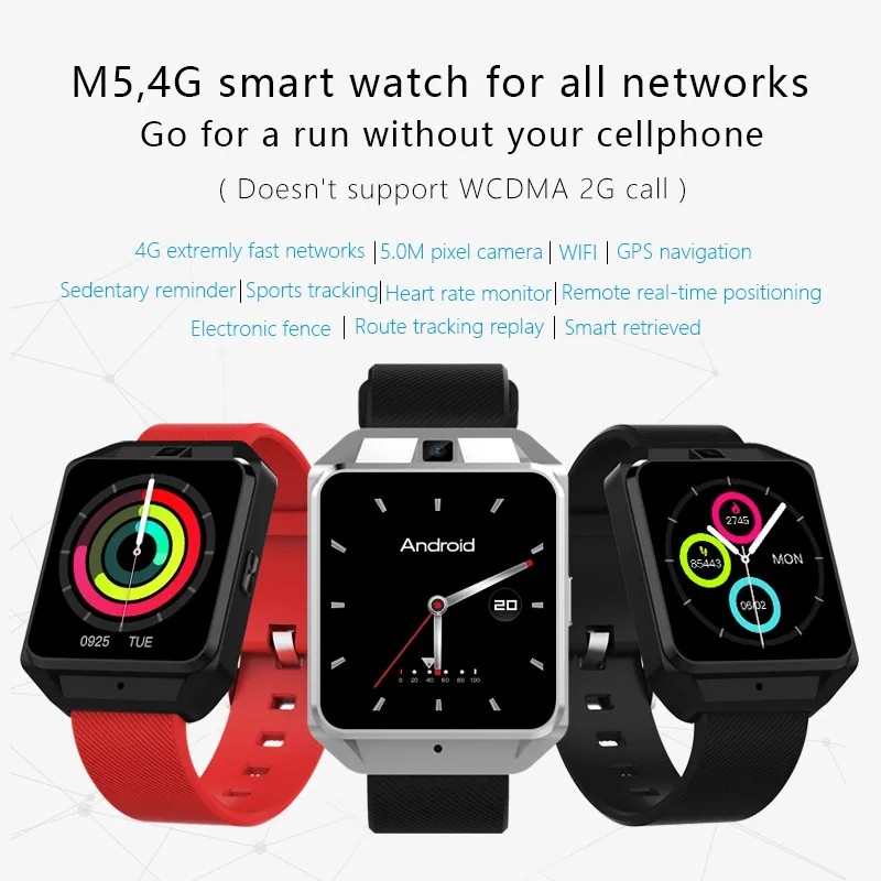 4G GPS Android 6.0 Смарт-часы M5 MTK6737 Монитор сердечного ритма с поддержкой SIM-карты Камера Бизнес-смарт-часы для мужчин и женщин 2018 Подарок