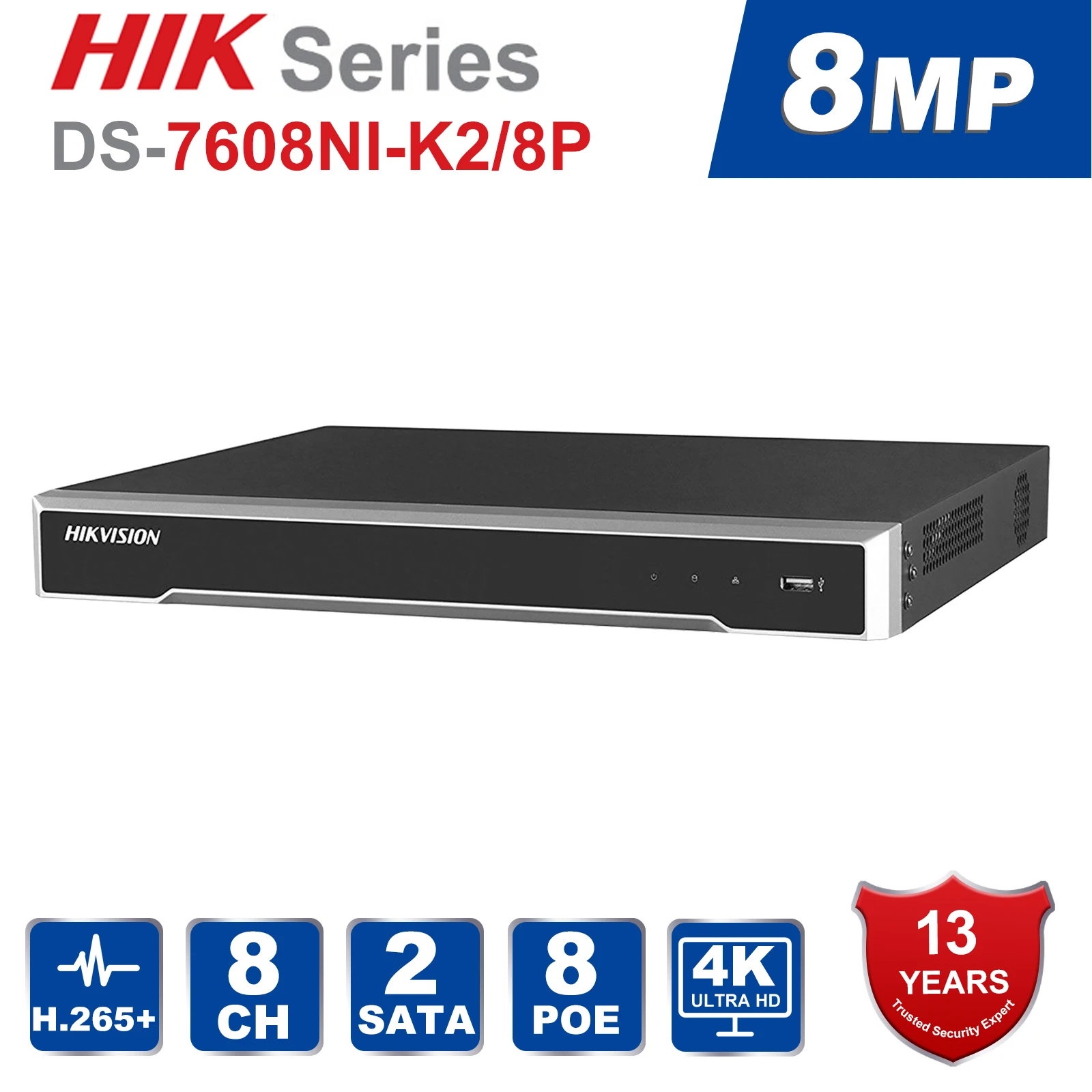 Hikvision 8CH HD Сеть POE NVR комплект CCTV система безопасности 8 шт. 8MP пуля наружная IP камера