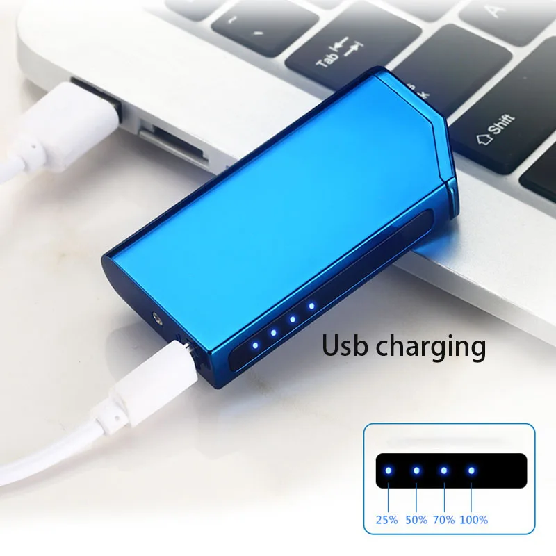 Новая двухдуговая Индукционная Зажигалка плазменная USB ветрозащитная беспламенная электрическая зажигалка электронная сигарета импульсная