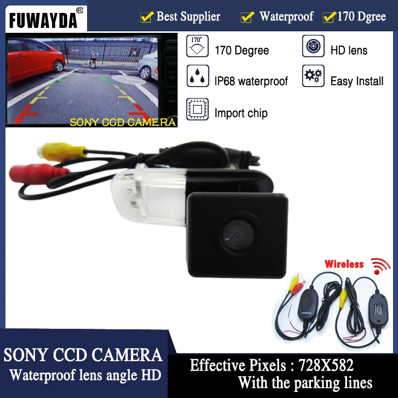 FUWAYDA беспроводное для SONY CCD Автомобильное зеркало заднего вида с направляющей