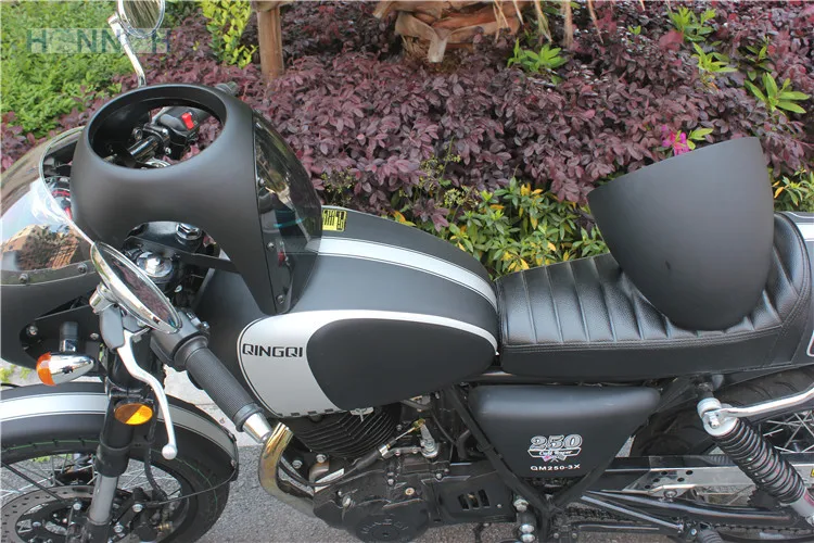 Обтекатель Cafe racer с черным чехлом на сиденье ретро мотоциклетная фара головного