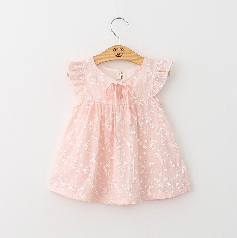 2016 принцесса девушки пуховкой рукавом с бантом краткое платье из хлопка Дети