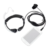 1 pin 3 5mm plug flexible finger throat controlled ptt mic earpiece earphone covert air tube headset for smart mobile cell phone