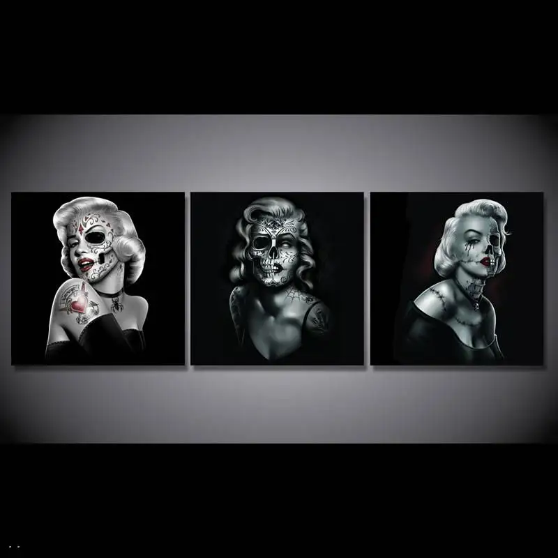 Hd печатная картина с черепом Мэрилин Искусство Печать на холсте Декор комнаты