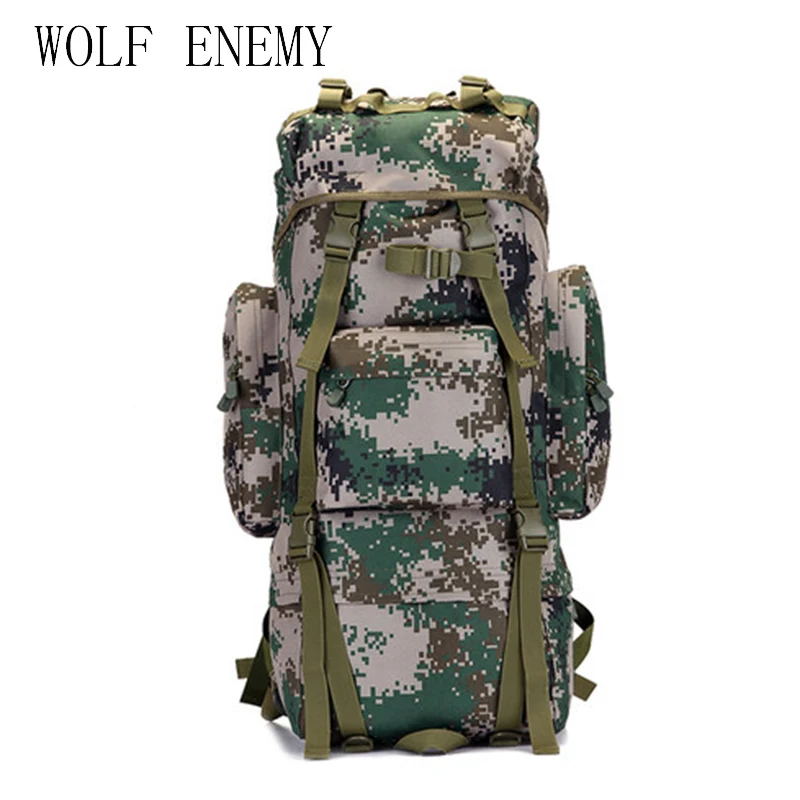 Goede Hot 70L Grote Capaciteit Outdoor Sport Bag Militaire Tactische Rugzak Wandelen Camping Waterdichte Slijtvaste Nylon Rugzak