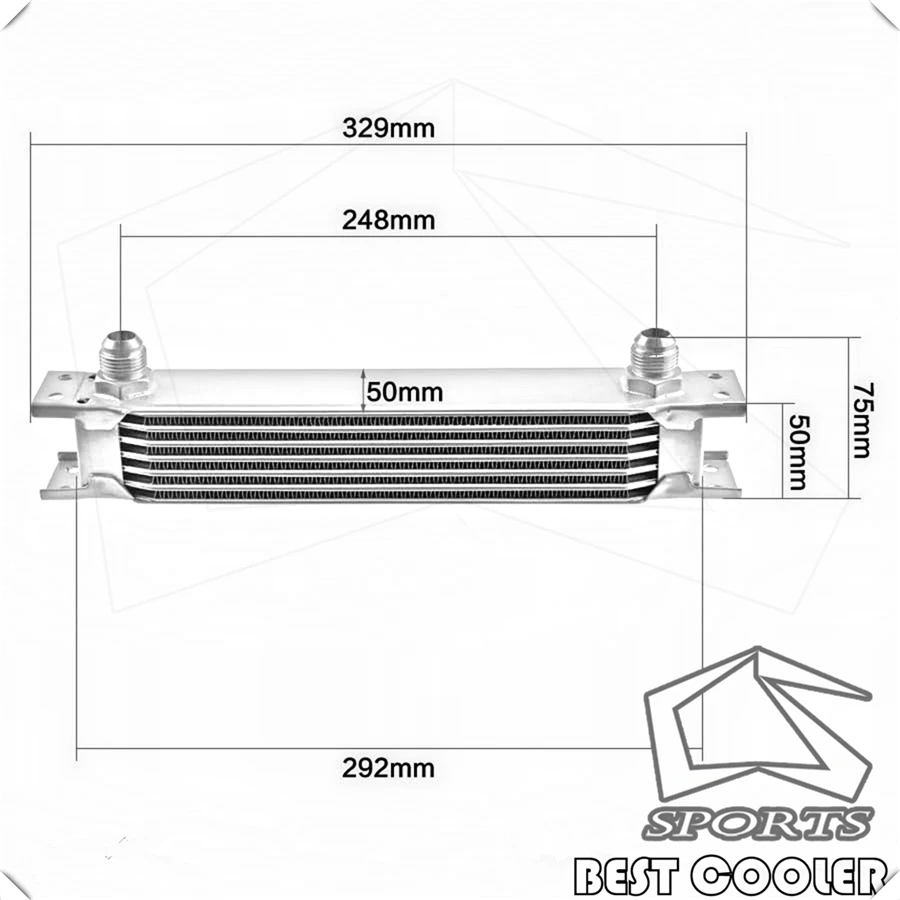 7 ROW AN-10AN UNIVERSAL OIL COOLER+SS Braided Hose kit | Автомобили и мотоциклы