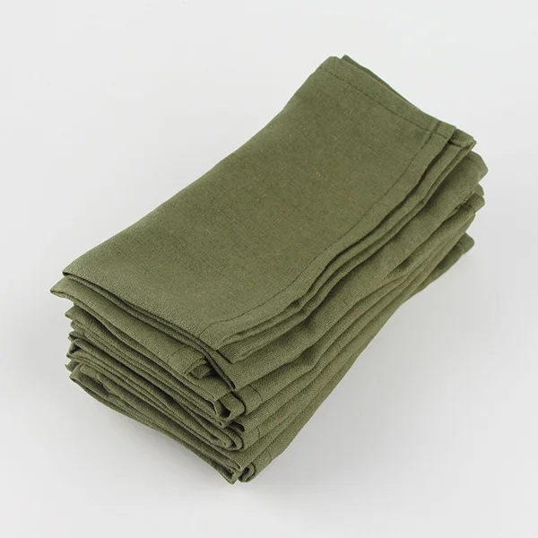 12-CJ006-4040Army Набор салфеток из ткани, льна и хлопка, 12 шт., теплоизоляционный коврик, обеденный стол, скатерть, салфетка, тканевые салфетки - Цвет: 12-CJ006-4040Army