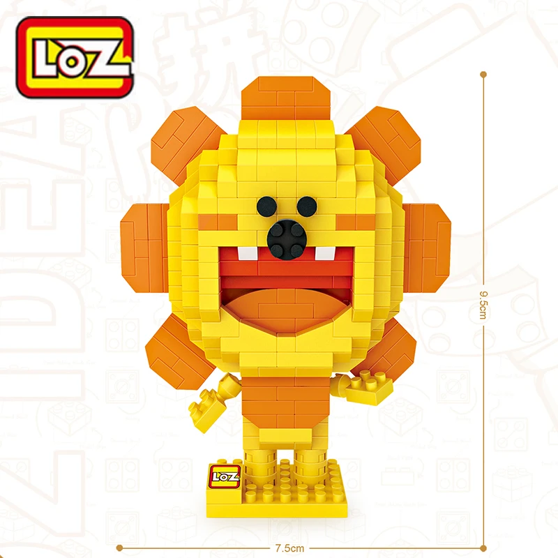 LOZ мини блоки головок Пластик подарок игрушка ABS мультфильм животных Лев Diy Buiding