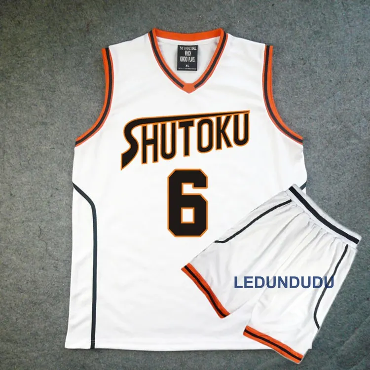 W6P Аниме Куроко но басуке корзина Косплей Shutoku школьная форма Midorima Shintaro для мужчин Джерси Спортивная футболка шорты набор 4 5 6 - Цвет: W6P