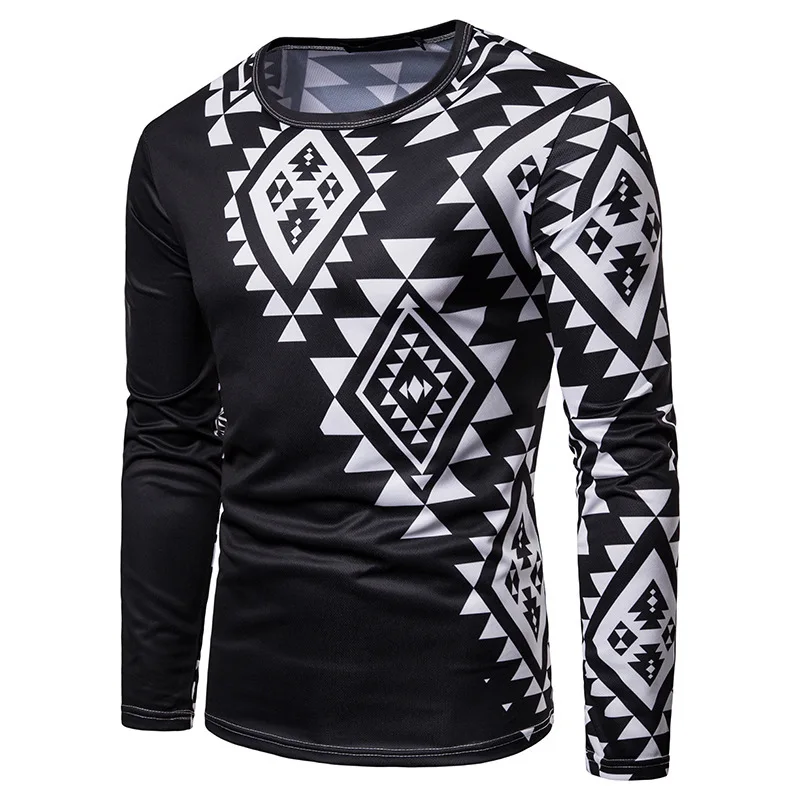 Лидер продаж мужская весна и осень новая Алмазная 3D печать круглый вырез с