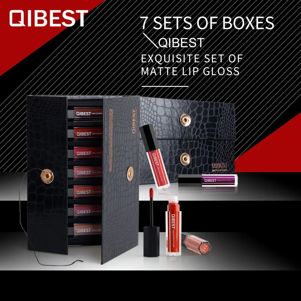 Бренд QIBEST набор для макияжа блеск губ с защитой от поцелуев жидкий тинт Женская