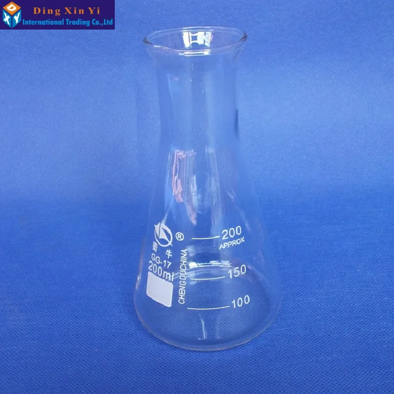 Стеклянная колба Erlenmeyer (4 шт./лот) 200 мл стеклянная коническая лабораторное