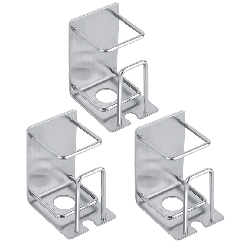 3 PCS AC-1076 304 Нержавеющая сталь Зубная щётка чашка настенный Диспенсер зубной пасты, для зубной щетки держатель комплект Аксессуары для ванной комнаты Стеллаж для хранения - Цвет: 3 PCS AC-1076