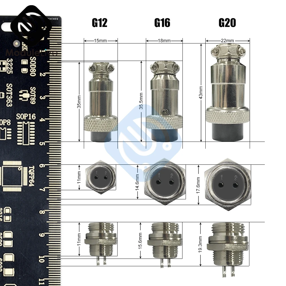1Set of GX12 2/3/4/5/6/7  Pin pins Aviation Socket Plug GX12 Core Male and Female/ set Connector 11MM 15MM with Plastic Caps images - 6