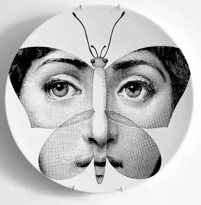 21 6/7/8/10 дюймов Милан Fornasetti тарелки декоративные настенные блюда Lina лицо арт Керамика пластина дома, отеля, студия Декорация - Цвет: 21