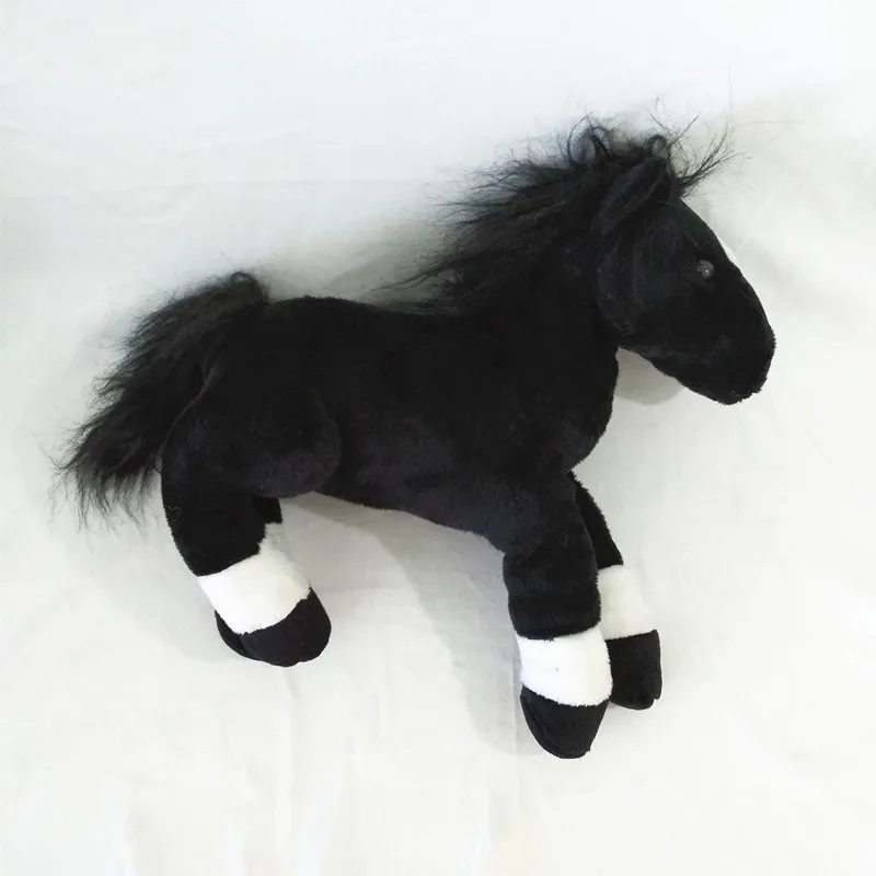 Biwan мягкая лошадь игрушки 30 см черный и белый плюшевые мягкие милые животные с