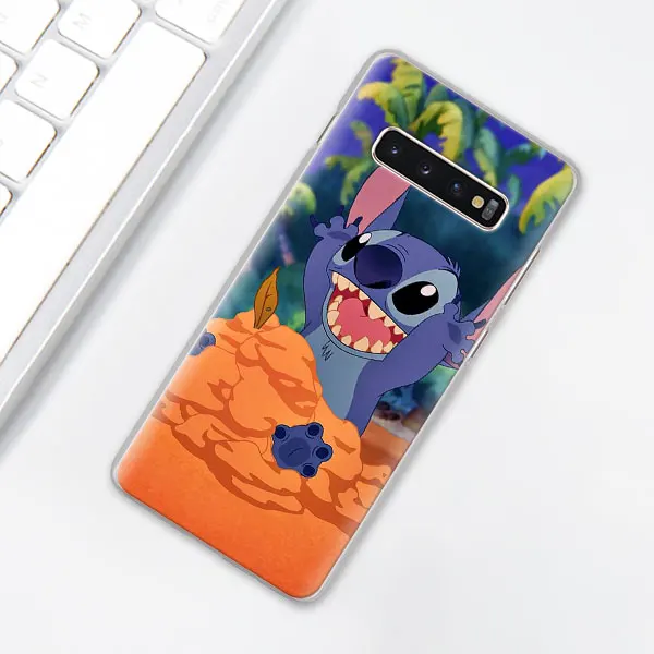 004 Милый мультфильм, Стич чехол для телефона для samsung Galaxy S10e S10 плюс S7 S8 S9 Plus, Note 8, 9, 10, плюс S10 5G M20 M30 жесткий чехол Coque - Цвет: 004