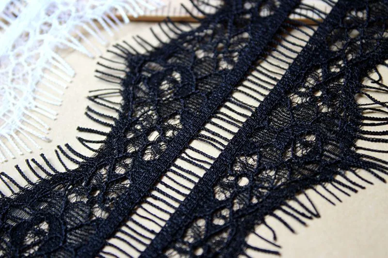 Африканская кружевная ткань отделка 9 метров свадебное украшение черные и белые