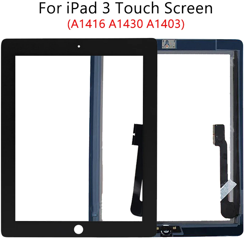 100% абсолютно новый для iPad 2 3 4 сенсорный Экран планшета с кнопка домой ЖК дисплей