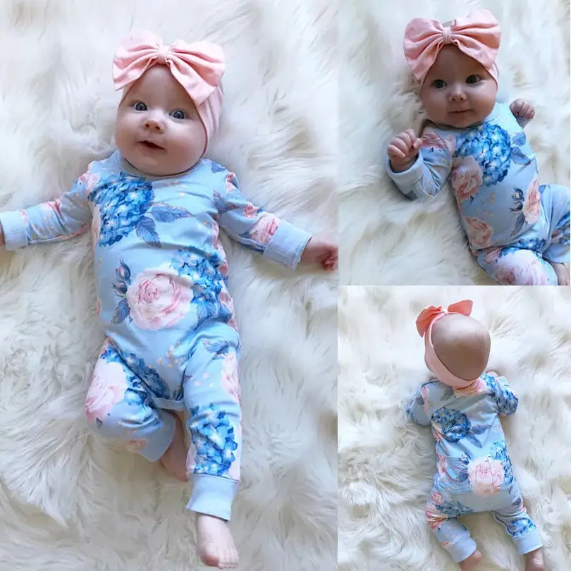 Fashion Floral Newborn Baby Girl Romper Jumpsuit Playsuit Outfit Clothes Set | Детская одежда и обувь