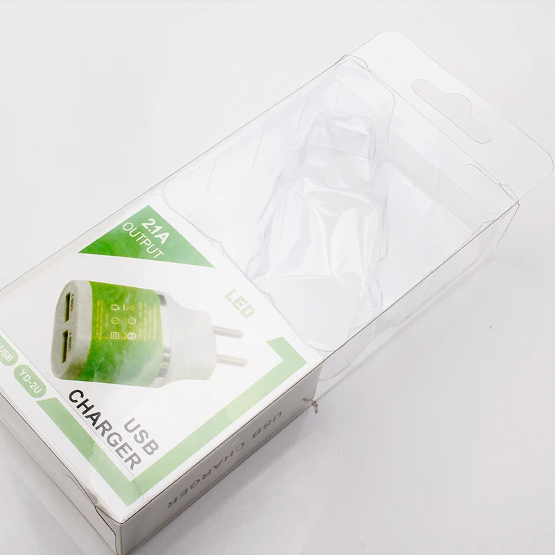 Ясно пустой ПВХ пластиковые коробки для Автомобильное зарядное устройство чехол