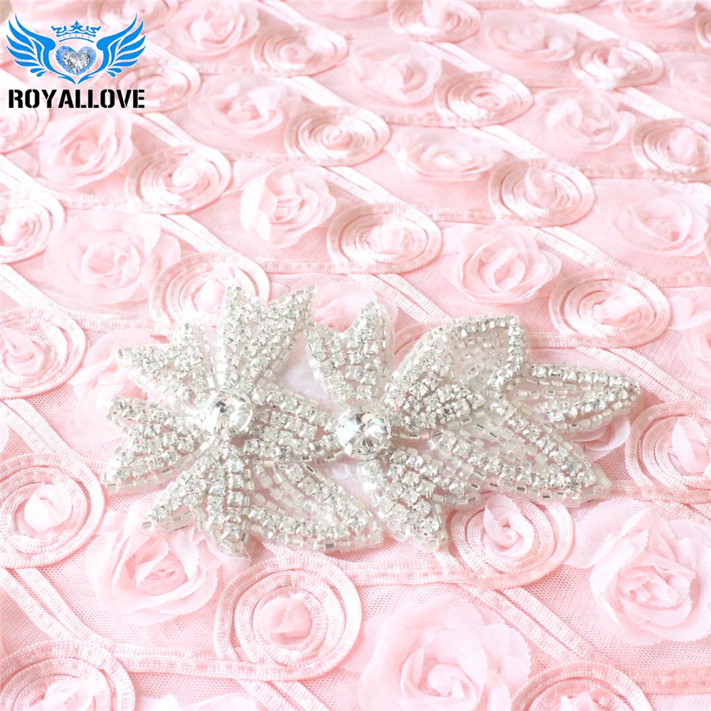 50pcs Rhinestone applique couture crystal wedding beaded patch for DIY sash bridal accessories | Дом и сад