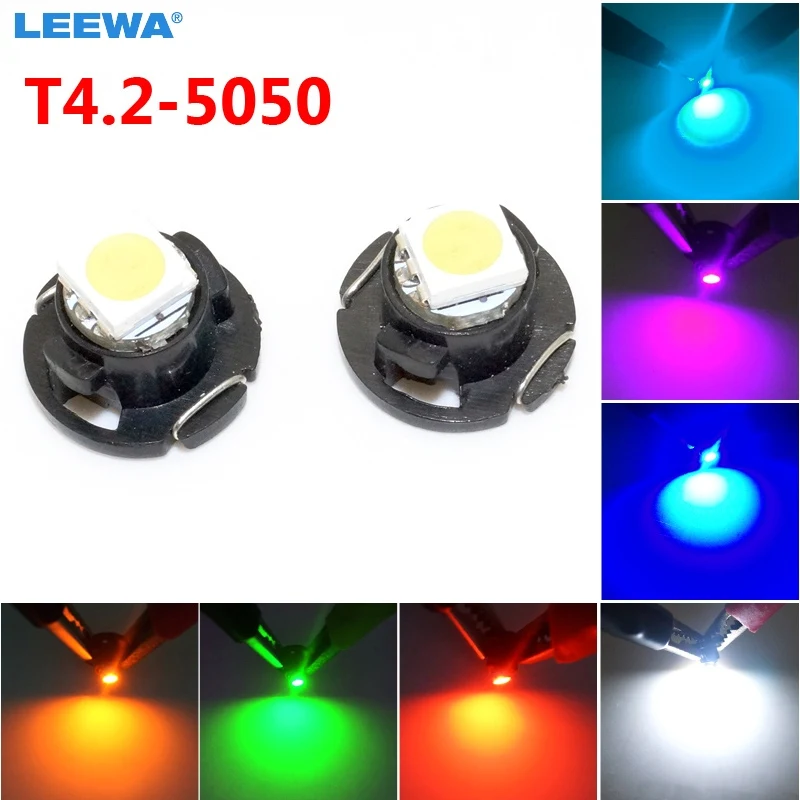 LEEWA 50X Авто T4.2 1SMD 5050 Светодиодный Измеритель приборной панели светодиодный