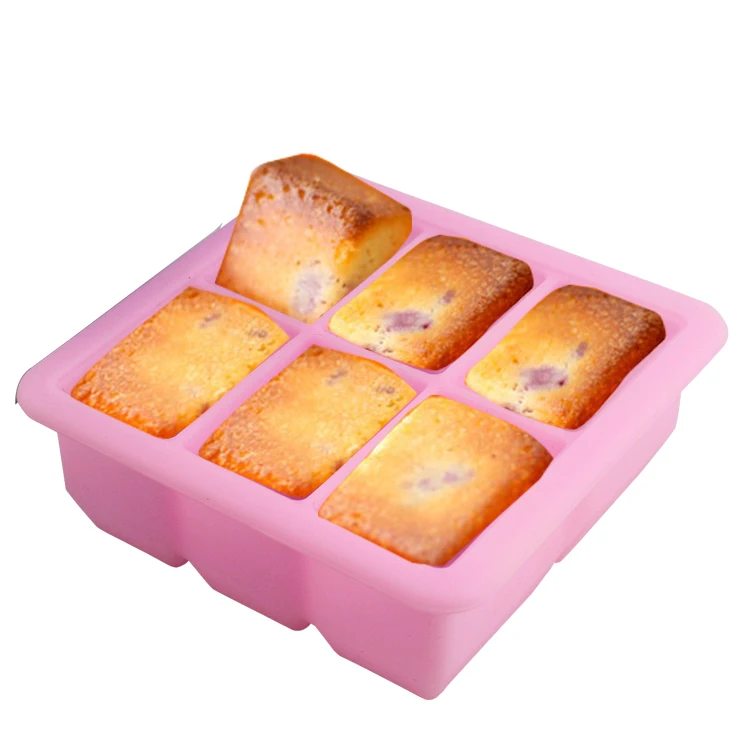 Контейнер для еды 6 пустотей прямоугольной формы с крышкой|soap mold|food gradechocolate cake mold |