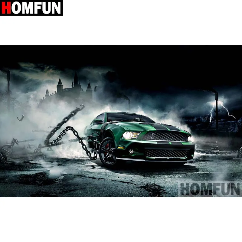 Алмазная 5D картина HOMFUN автомобильный пейзаж вышивка крестиком полная выкладка