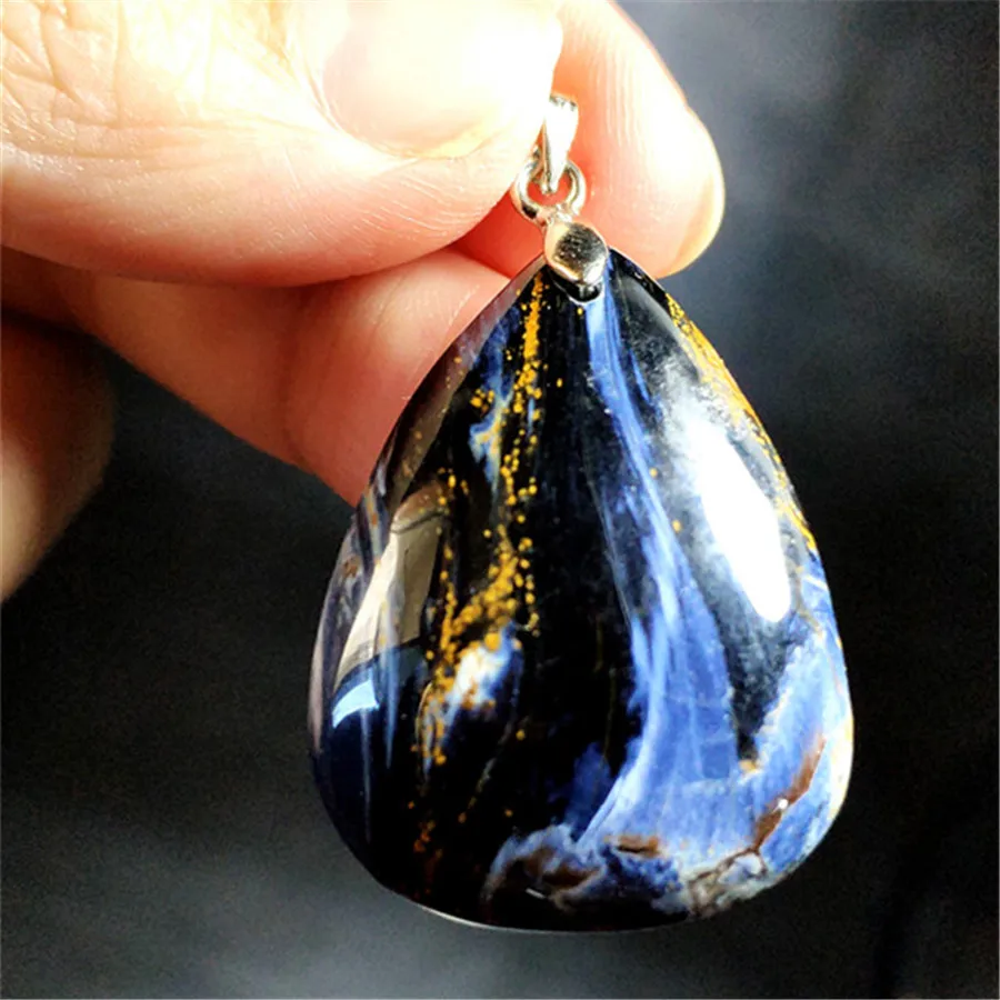 Из натуральной синий Pietersite камни камень капли воды кулон в виде флакона для