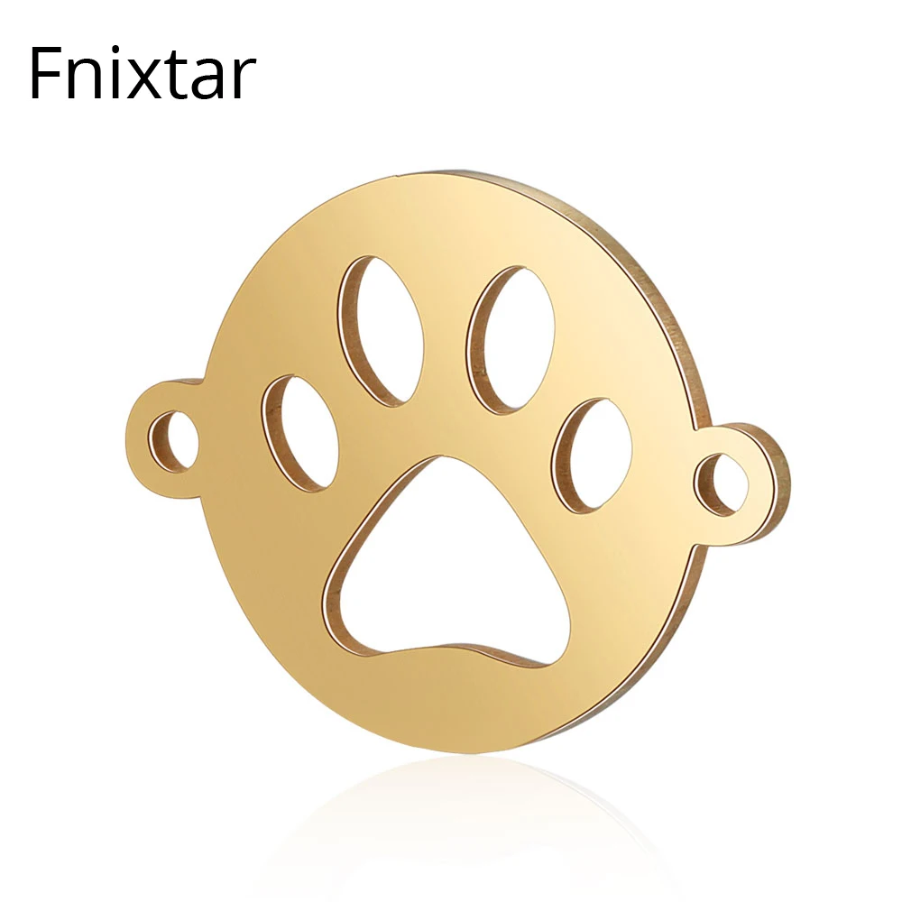 Fnixtar 10 шт./лот круглые металлические мини подвески лапа животного из нержавеющей