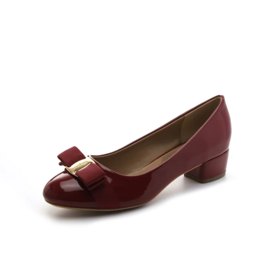 wine red 2 Г., весенне-осенние модные женские туфли-лодочки Высококачественная женская обувь из лакированной кожи с удобным внутренним круглым носком - Цвет: wine red 2