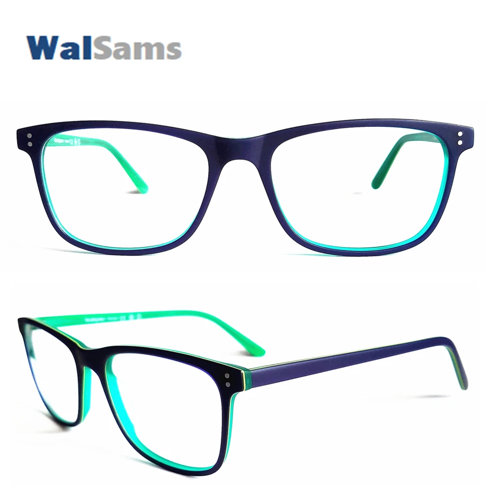 Ультратонкое ацетатное стекло es оправа-темно-синее квадратное для глаз Unisex без