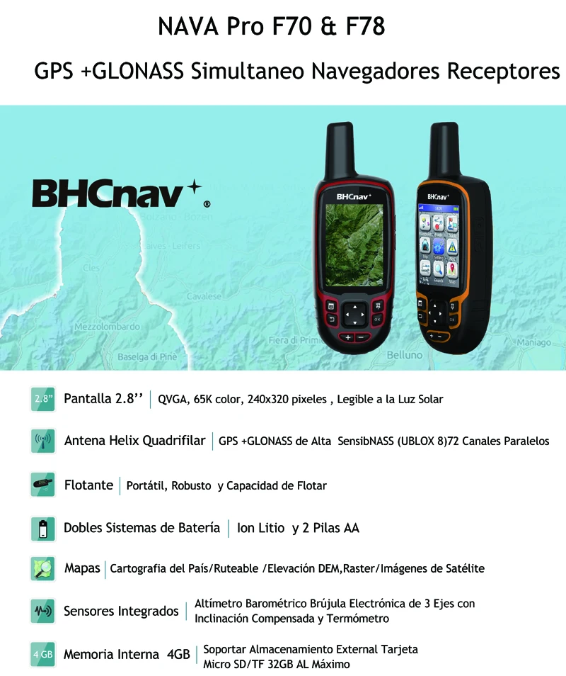 2,", QVGA, 65K цвет, 240x320 пикселей, читаемый при солнечном свете дисплей Водонепроницаемый Ручной Спорт на открытом воздухе gps навигатор NAVA F78