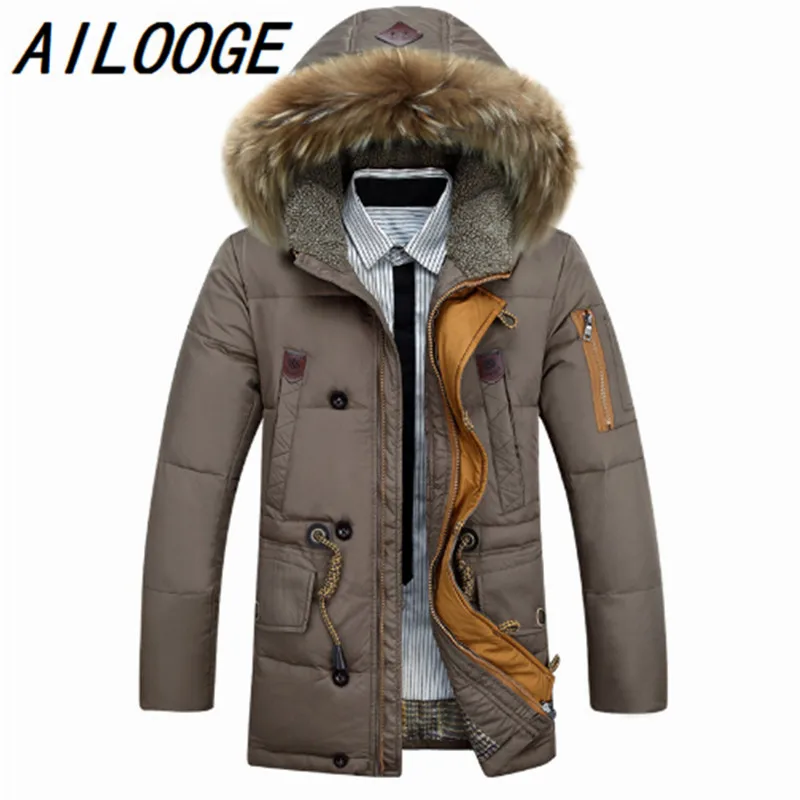 Мужской зимний пуховик с длинным рукавом 90% пуха|pocket man|pocket tpocket sleeve |