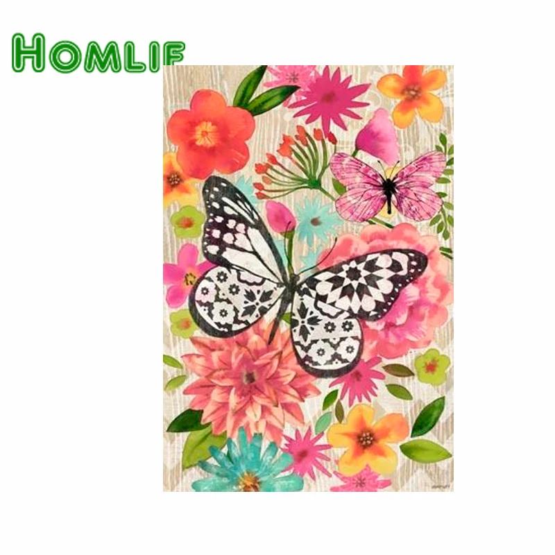 Homlif 2.8 мм DIY картина вышитая бисером Бабочка Ремесло Пластиковые холст комплекты
