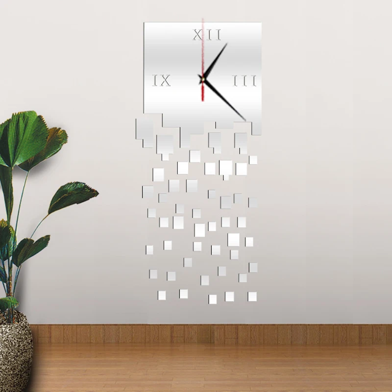 Новые Настенные часы Домашние кварцевые часы reloj de pared horloge акриловые горячая Распродажа зеркальный дизайн 3d часы для гостиной уникальные подарки - Цвет: B025S
