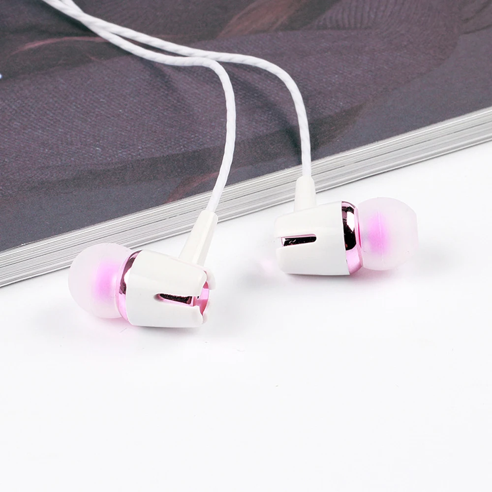 

100PCS Mobile phone MP3 universal 3.5mm crystal line earphone with wheat earplugs