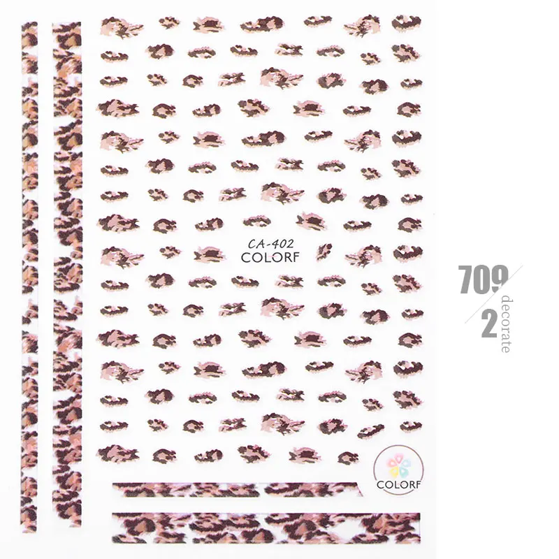 709-2 1 шт. змеиная стикеры 3D на ногти Nail Art мраморная каменная решетка леопардовая наклейка для ногтей Наклейки японские аксессуары для ногтей для украшения ногтей - Color: 709-2