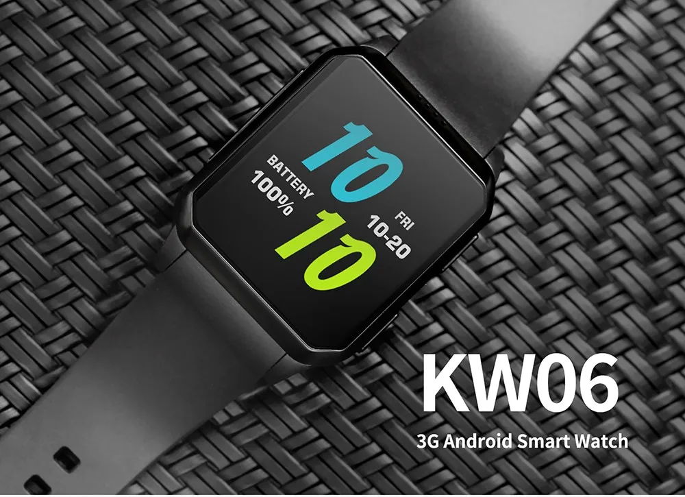 KingWear KW06 3g gps Смарт-часы 8 Гб ПЗУ IP68 водонепроницаемый с камерой монитор сердечного ритма поддержка sim-карты MTK6580 Смарт-часы