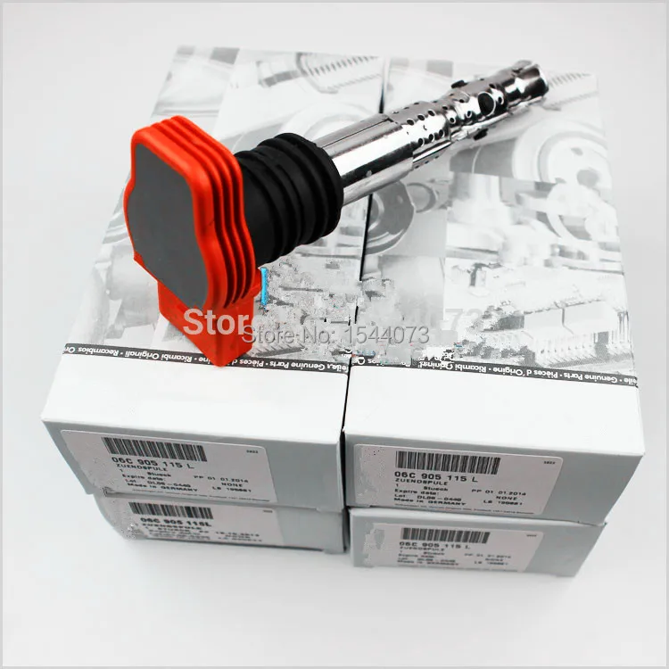 Комплект из 4 катушек зажигания красного цвета с OEM коробкой для AUDI A4 1 8 T Turbo 2001 2005