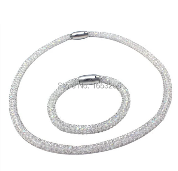 Ожерелье из нержавеющей стали с круглой сетчатой цепочкой и сверлом блестящими