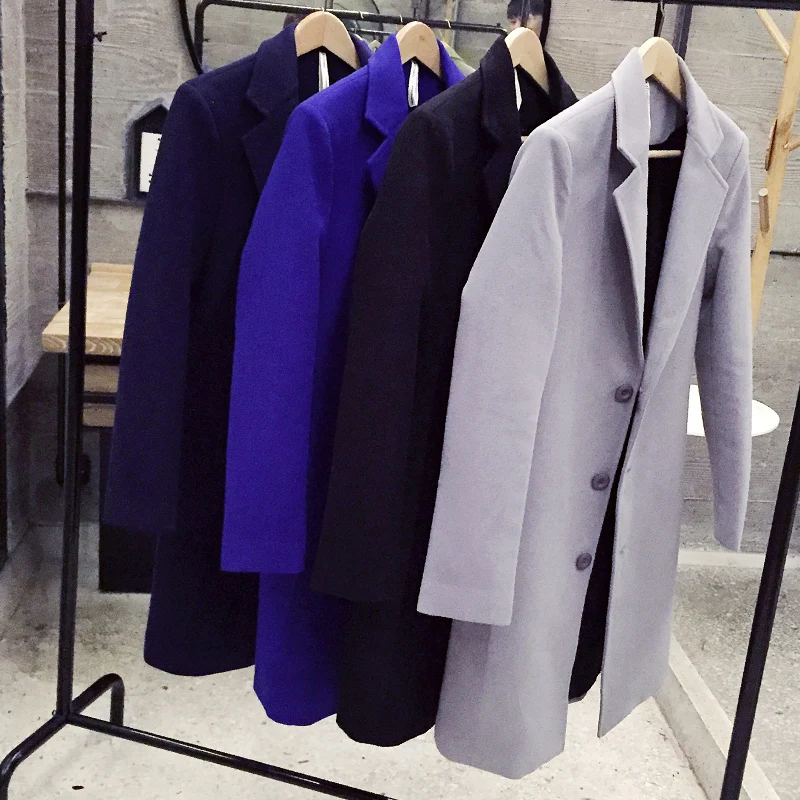 Осень-зима высококачественных товаров Однотонная одежда из хлопка и шерсти