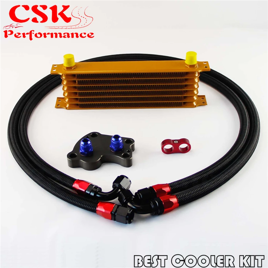 Комплект масляного радиатора AN10 7 рядов подходит для BMW Mini Cooper S R53 Supercharger Gold|oil cooler