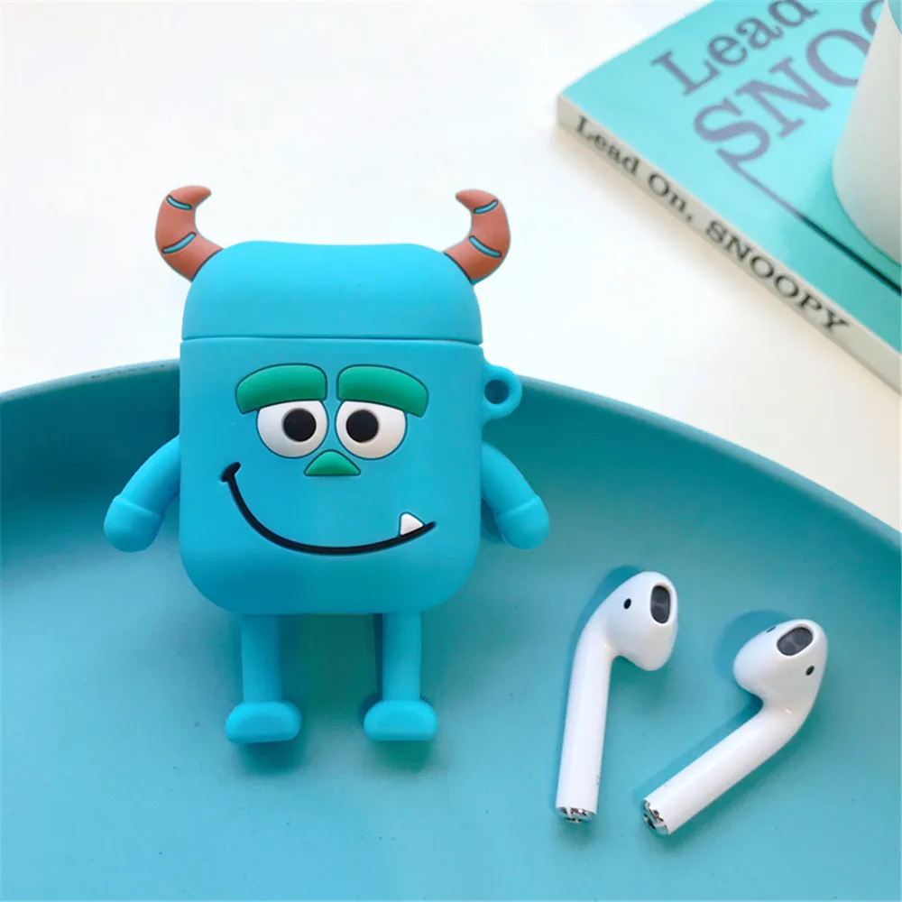03 3D Милые Мультяшные Монстры чехлы для наушников для Apple AirPods 1 2 Earpods AirPods2 Сумка Силиконовые чехлы Bluetooth Air Pods защита - Цвет: 03
