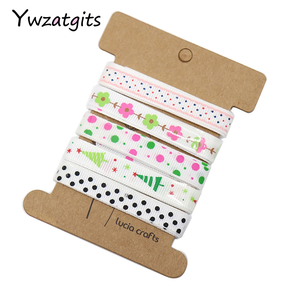 Ywzatgits 5 лет/Лот, 1y/цвет 3/" 10 мм многоцветная печать корсажная лента декоративные поделки аксессуары YR0401