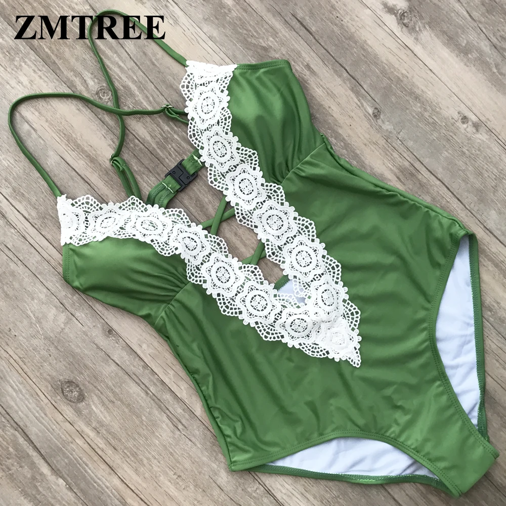 ZMTREE брендовый боди 2019 цельный купальный костюм с глубоким V образным вырезом