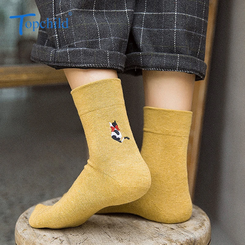 Фото Topchild с изображением котенка кружевные носки Зимний толстый теплый из Topchild с изображением котенка кружевные носки Зимний толстый теплый из