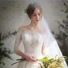 Новое поступление Vestido De Noiva 2021 Свадебные платья с длинными рукавами кружевное свадебное платье из тюля Свадебные платья винтажные свадебные платья
